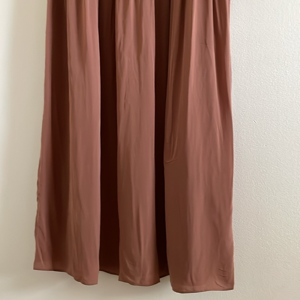 Everlane The Gathered Midi Dress Women’s Size‎ Medium Elastic Waist Carob Brown - Picture 5 of 8